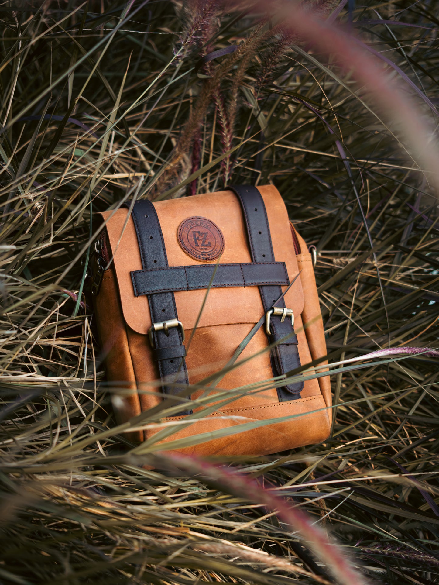 Tank Master Leather Tank Bag held by rider